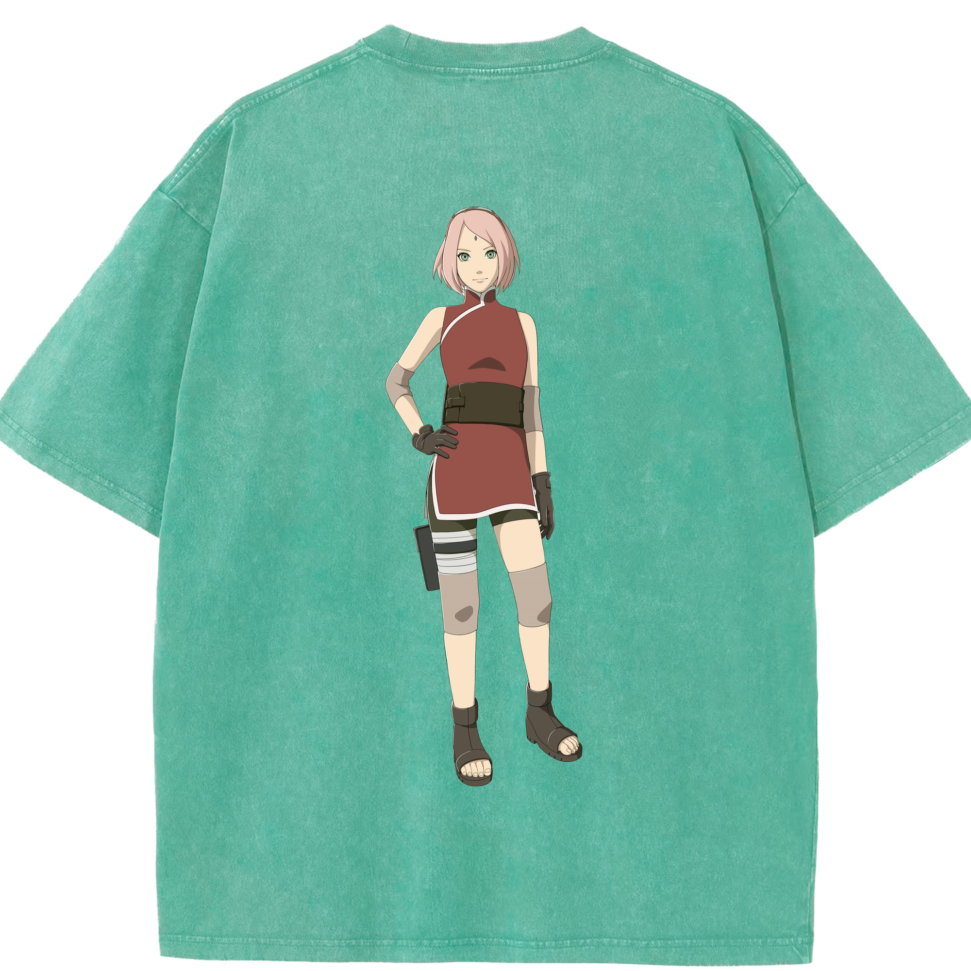 （画像用） NARUTO -ナルト- 春野サクラ Haruno Sakura 綿100% ヴィンテージ風 半袖Tシャツ（背面プリント）